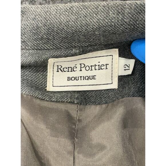 VTG Rene Portier Grey Stripe Bomber Jacket Retro 12 - Picture 3 of 3